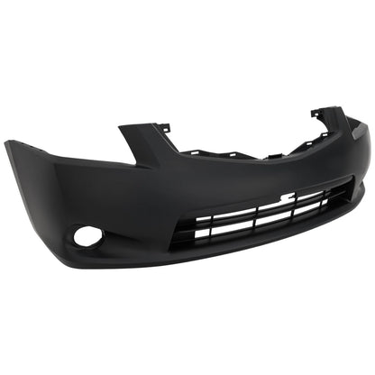 Primed Front Bumper Cover 62022ZT50J NI1000278 Replacement For Nissan Sentra 2010 2011 2012 with Fog Lamp Holes Primed