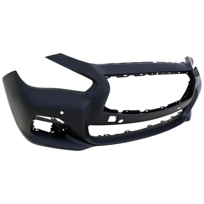 Primed Front Bumper Cover Primed 620224HC0H IN1000257 Replacement For Infiniti Q50 2014 2015 2016 2017