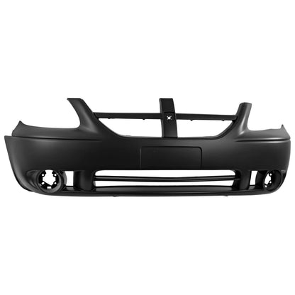 Primed Front Bumper Cover 5139118AA CH1000430 Replacement For Dodge Grand Caravan 2005 2006 2007 with Fog Lamp Holes Primed