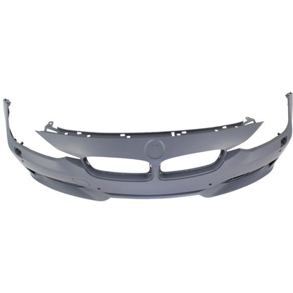 Primed Front Bumper Cover 51117293018 BM1000259 Replacement For BMW 328i 2012 2013 2014 2015 Standard Type with HLW/PDC Holes Primed