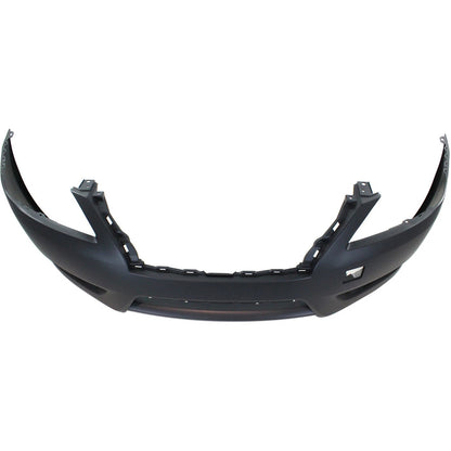 Primed Front Bumper Cover 620223SH0J NI1000289 Replacement For Nissan Sentra 2013 2014 2015 with Fog Lamp Holes Primed