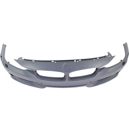 Primed Front Bumper Cover 51117293017 BM1000258 Replacement For BMW 328i 2012 2013 2014 2015 Standard Type with HLW/PDC/IPAS Holes Primed