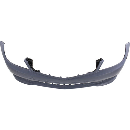 Primed Bumper Cover 2048856138 MB1000424 Replacement For Mercedes Benz C350 2008 2009 2010 2011 with AMG Styling and Side Marker Hole Primed Front