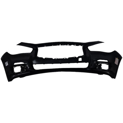 Primed Bumper Cover 620224HB0H IN1000256 Replacement For Infiniti Q50 2014 2015 2016 2017 Except Sport Model Front Plastic Primed