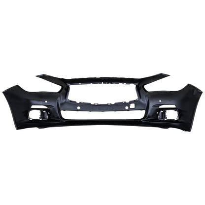 Primed Front Bumper Cover Primed 620224HC0H IN1000257 Replacement For Infiniti Q50 2014 2015 2016 2017