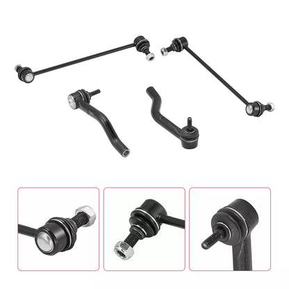 6pc MS301169 MS301168 K750095 K750094 ES801221 ES801220 Front Lower Control Arm Tie Rods Sway Bars Kit for Nissan Rogue Sport 2014 2015 2016 2017 2018 2019