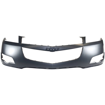Primed Front Upper Bumper Cover 25955129 GM1000897 Replacement For Chevy Traverse 2009 2010 2011 2012 with Fog Lamp Holes Primed